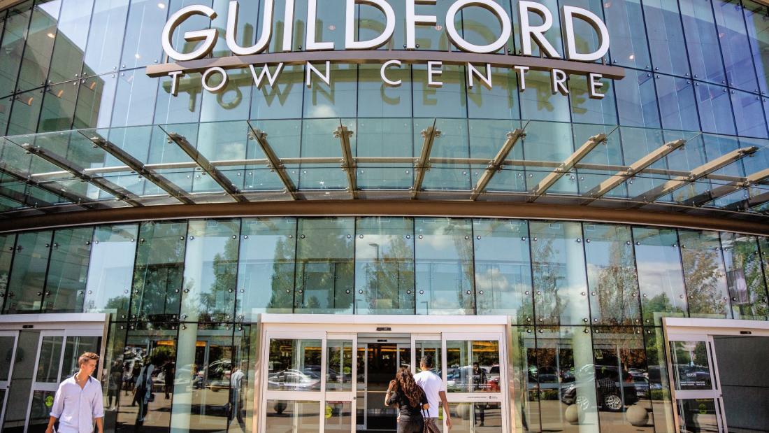 Signage above a mall entrance