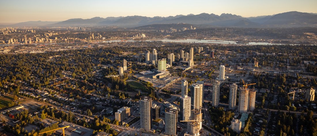 aerial of city centre