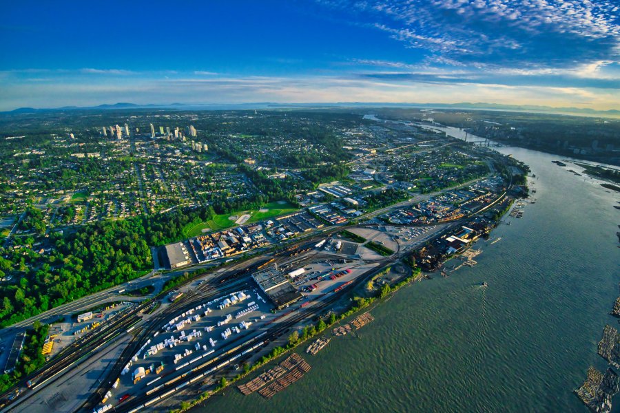 an aerial view of the Guildford community in Surrey